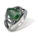 серебро кольцо зеленый корунд ювелирная компания МАБЭ