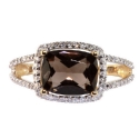 Золотое кольцо  крупный раух топаз и бриллианты  ювелирная компания МАБЭ