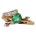 Золото кольцо изумруд и бриллианты молния ювелирная компания МАБЭ